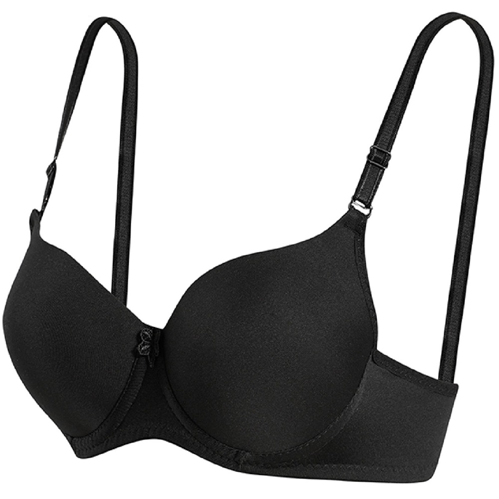 1155 Silikonlu Dolu Destekli Mikro Tulumlu Destekli Sütyen - Siyah - 75-80-85-90