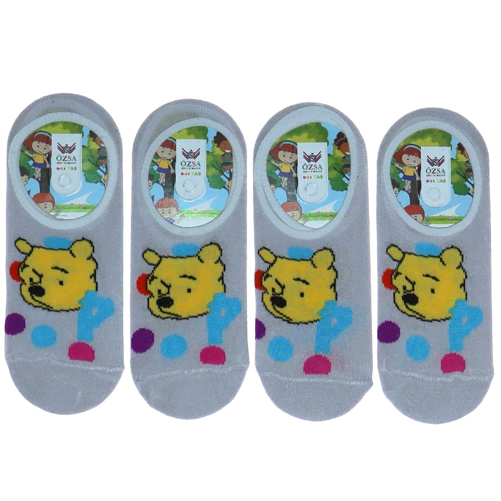 Özsa Desenli Likralı Kız Çocuk Babet Çorap - Asorti - 5-6-7 Yaş