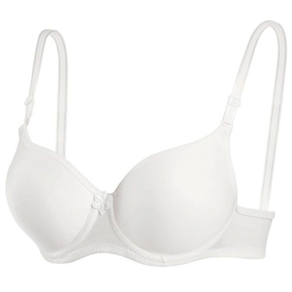 1151 Bayan Silikonlu Dolu Düz Destekli Sütyen - Ekru - 75-80-85-90-95