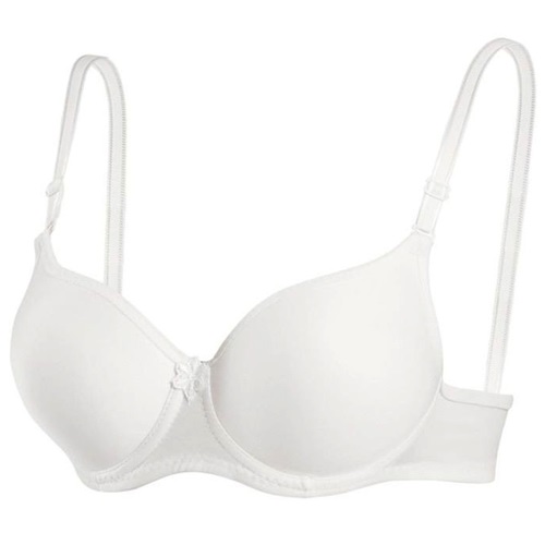1151 Bayan Silikonlu Dolu Düz Destekli Sütyen - Ekru - 75-80-85-90-95