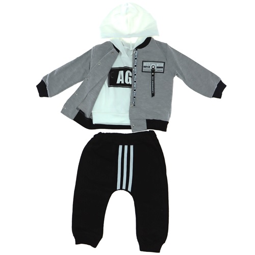 90228 Agumini Çocuk Çeketli Best Armalı 3 Lü Takım 1-3 Yaş