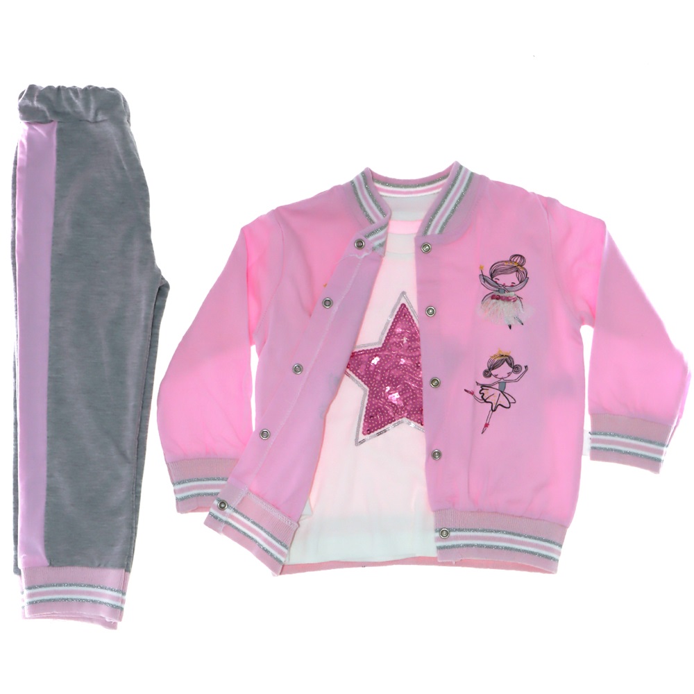 90217 Kız Peri Kız Pul İşlemeli Ribanalı 3Lü Takım 1-3 Yaş