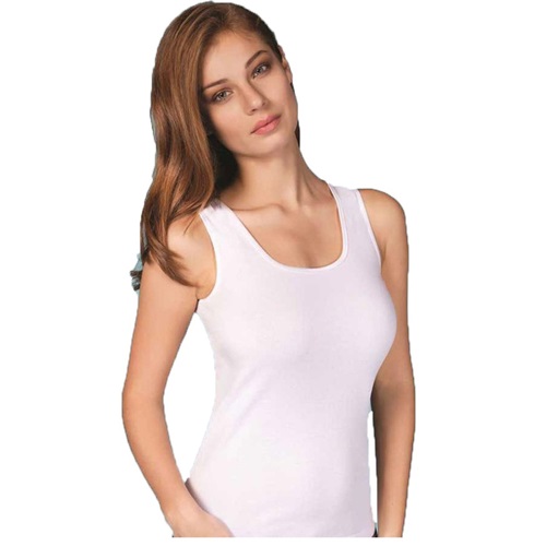 Gümüş 3009 Geniş Askılı Düz Biyeli Atlet - Beyaz - 3