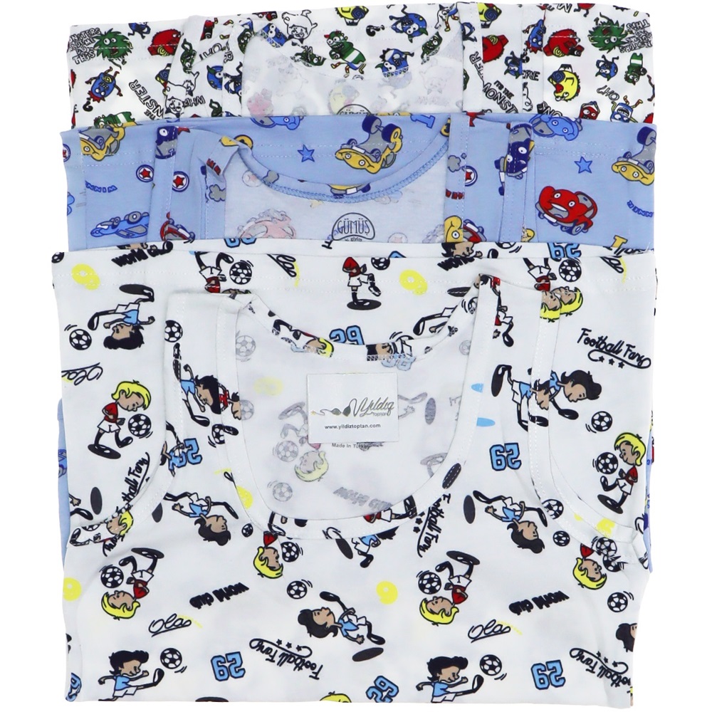 Gümüş 3088 Desenli Çocuk Atlet - Beyaz - 2