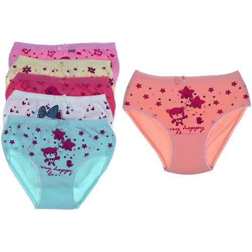 Gümüş 3091 Kız Likralı Baskılı Külot - Empirme - 3