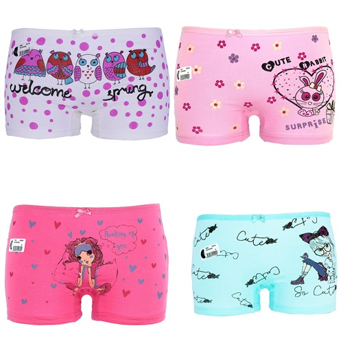 Gümüş 3069 Baskılı Kız Likralı Boxer - karışık renk - 4