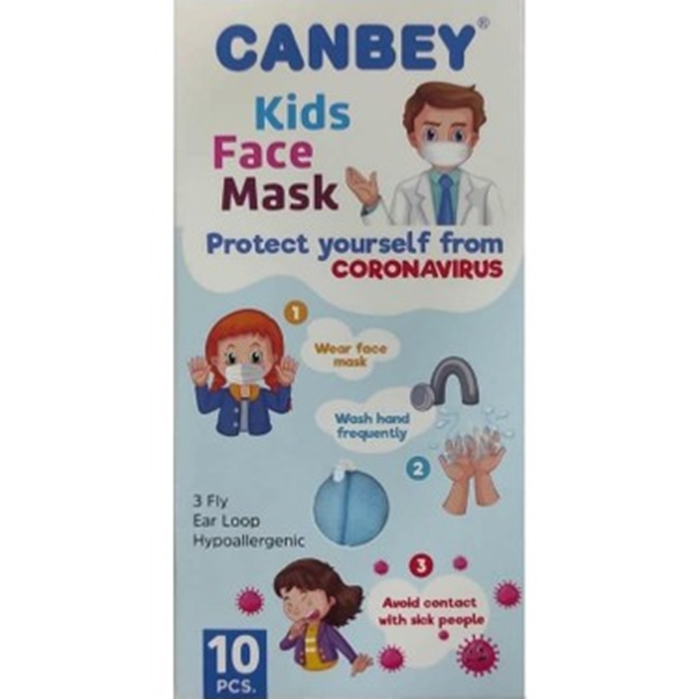 Canbey Çocuk Desenli 3 Katlı Telli Yüz Maskesi