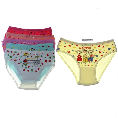 Sedef Yıldızı 1083 Likralı Baskılı Kız Külot - karışık renk - 5