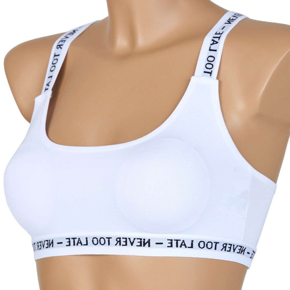 Deza 5021 Bayan Pedli Düz Mikro Sporcu Büstiyer- Beyaz - 80-85