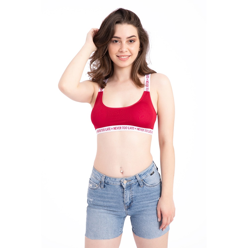 Deza 5021 Bayan Pedli Düz Mikro Sporcu Büstiyer- Bordo