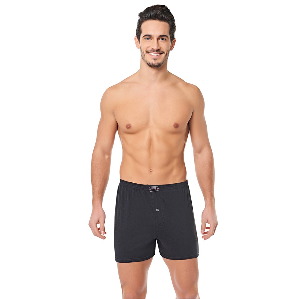 Seher Yıldızı 0008 Erkek Düz Boxer Şort - Füme - L