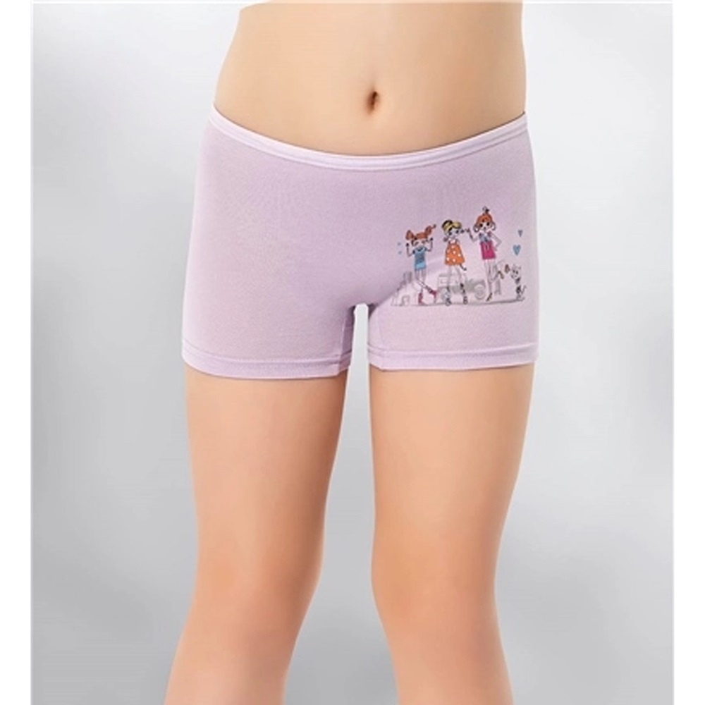 Kota 3409 Kız Çocuk Baskılı Boxer Şort - Karışık Renk