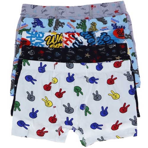 Kota 1013 Çocuk Baskılı Boxer Şort - Karışık Renk