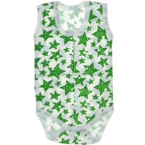 Yıldız Desenli Penye Askılı Çocuk Çıtçıtlı Badi 3-6-9 Ay