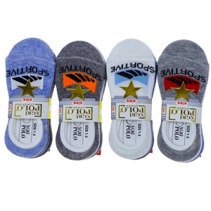 XGri Polo Ç-1 Erkek Çocuk 3 Lü Yıkamalı Desenli Parfümlü Babet Çorap