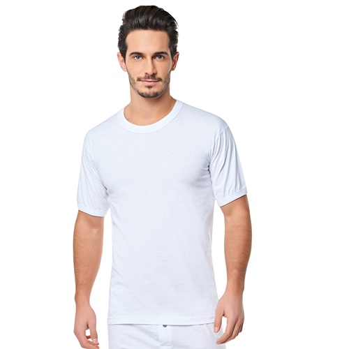 Seher Yıldız 0004 Erkek Kolu Bantlı Sıfır Yaka Atlet - Beyaz - 5