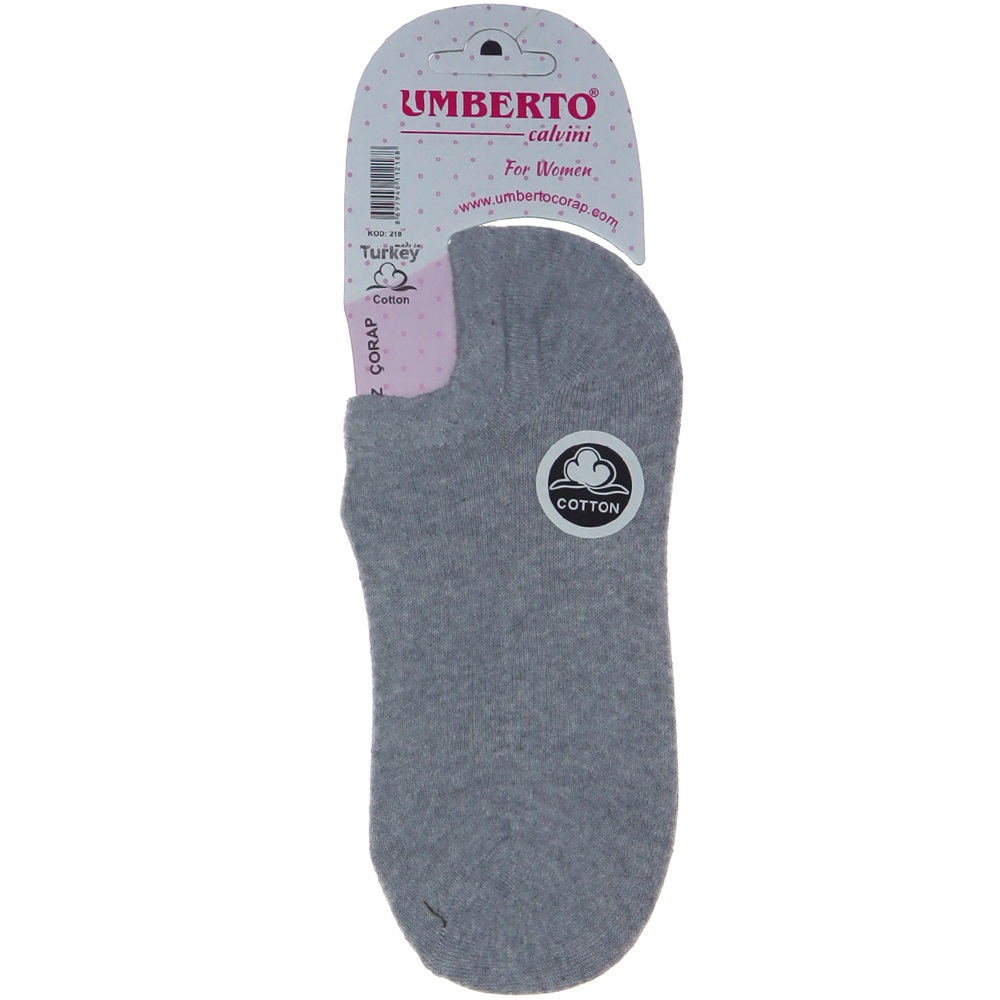 218 Bayan Pamuk Düz Likralı Görünmez Sneakers Patik