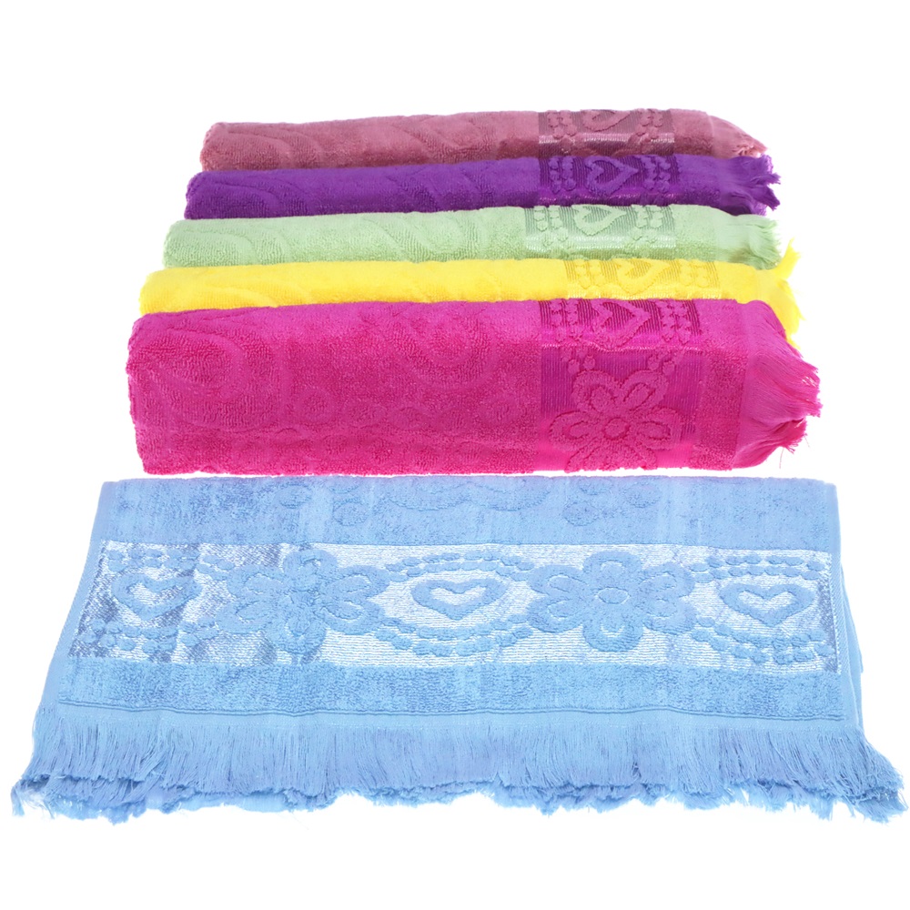 Şehzade Jakarlı Saçaklı El Yüz Havlusu 50x90 cm