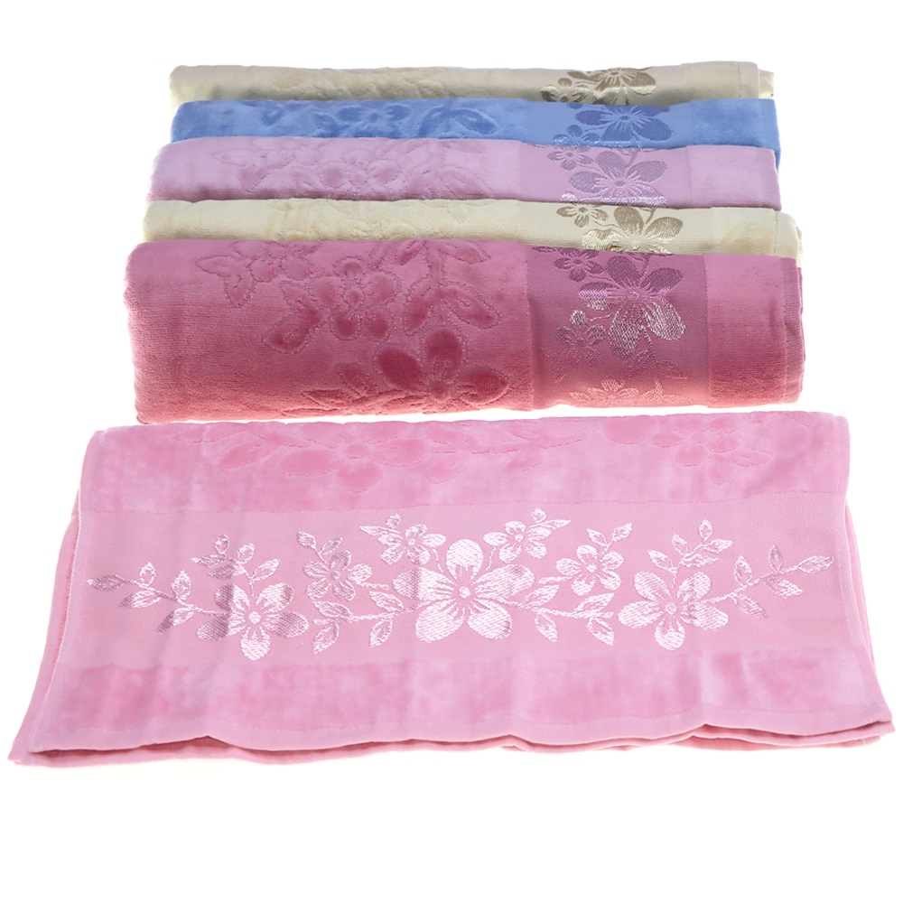 Şehzade Kadife Jakarlı Renkli El Yüz Havlusu 50x90 cm