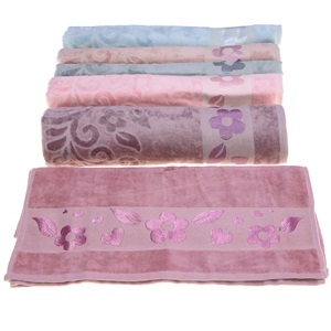 Villa Kadife Jakarlı Renkli El - Yüz Havlusu 50x90 cm