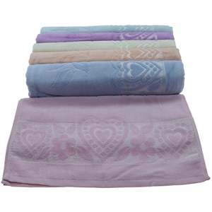 Villa Kadife Jakarlı Renkli El - Yüz Havlusu 50x90 cm