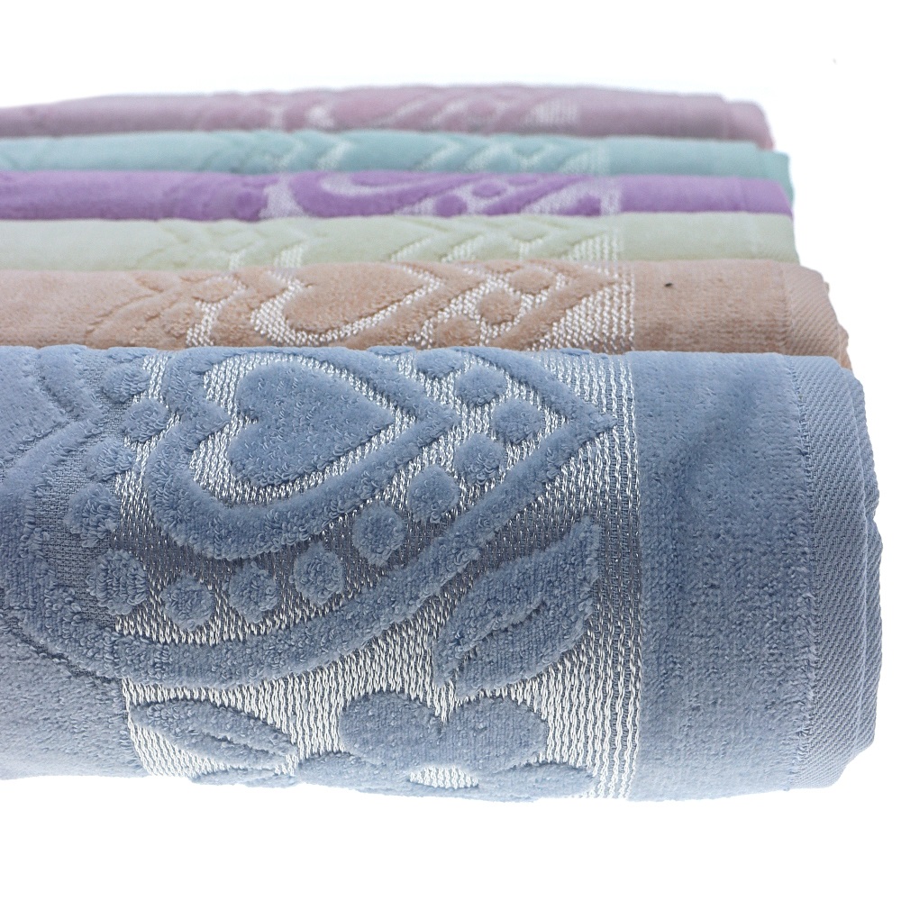 Villa Kadife Jakarlı Renkli El - Yüz Havlusu 50x90 cm