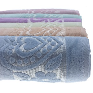 Villa Kadife Jakarlı Renkli El - Yüz Havlusu 50x90 cm