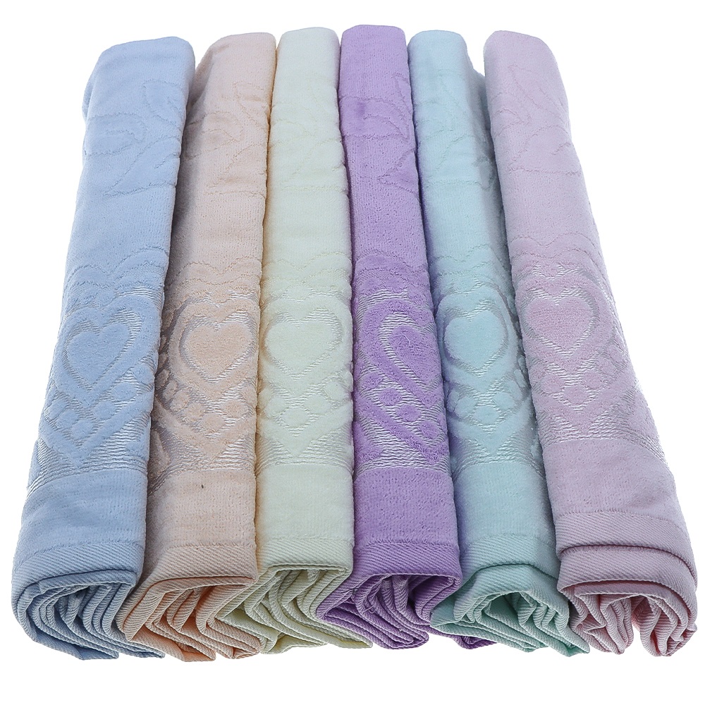 Villa Kadife Jakarlı Renkli El - Yüz Havlusu 50x90 cm