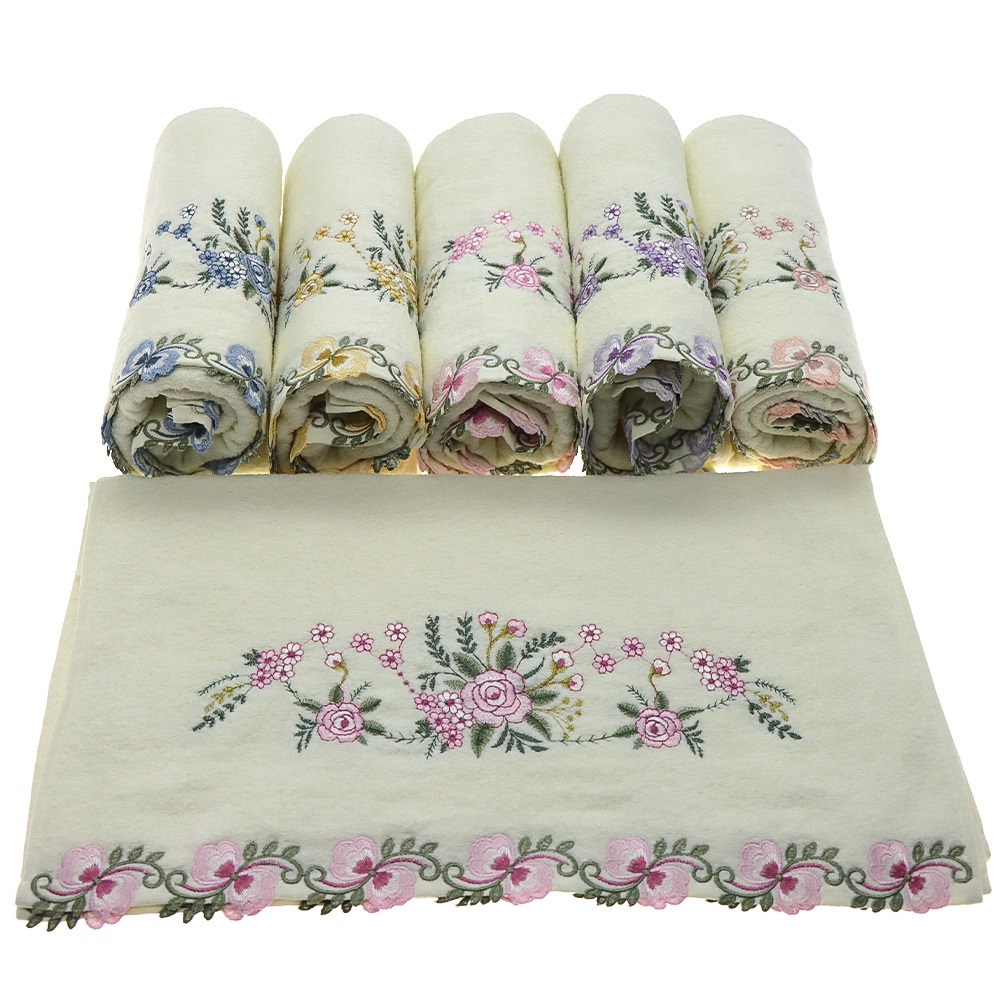 Murat Nakışlı Dalgalı Kadife El - Yüz Havlusu 50x90 cm