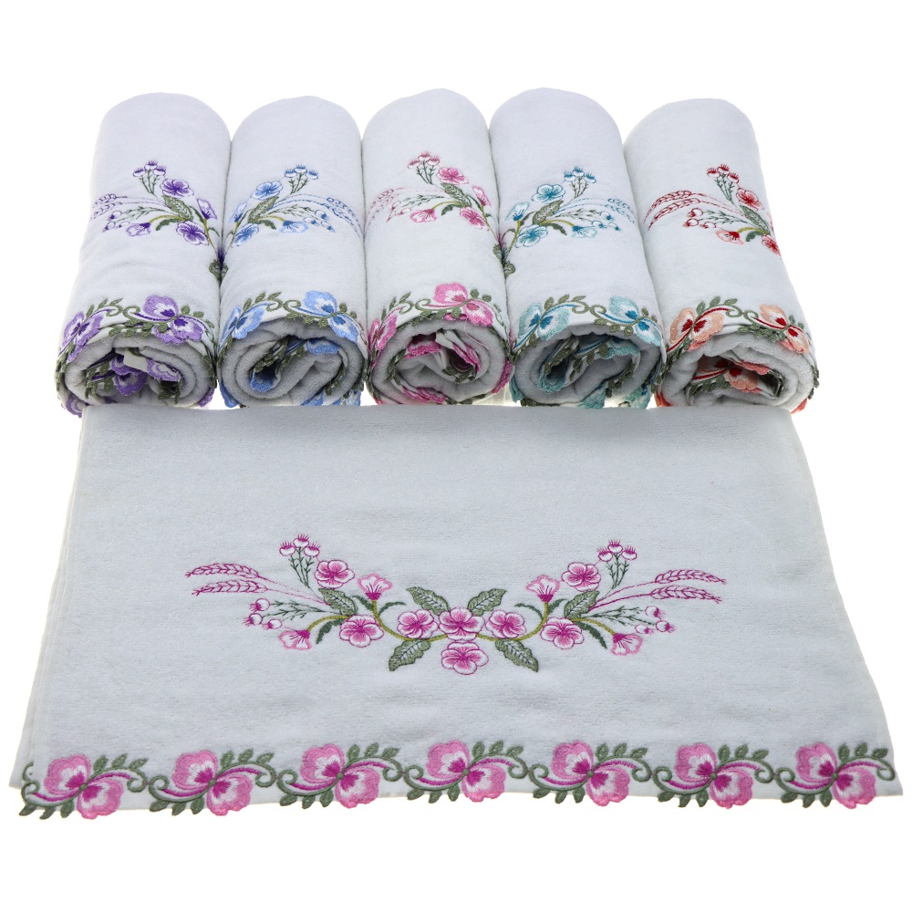 Murat Nakışlı Dalgalı Kadife El - Yüz Havlusu 50x90 cm