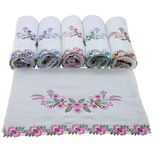 Murat Nakışlı Dalgalı Kadife El - Yüz Havlusu 50x90 cm