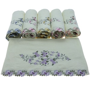 Murat Nakışlı Dalgalı Kadife El - Yüz Havlusu 50x90 cm