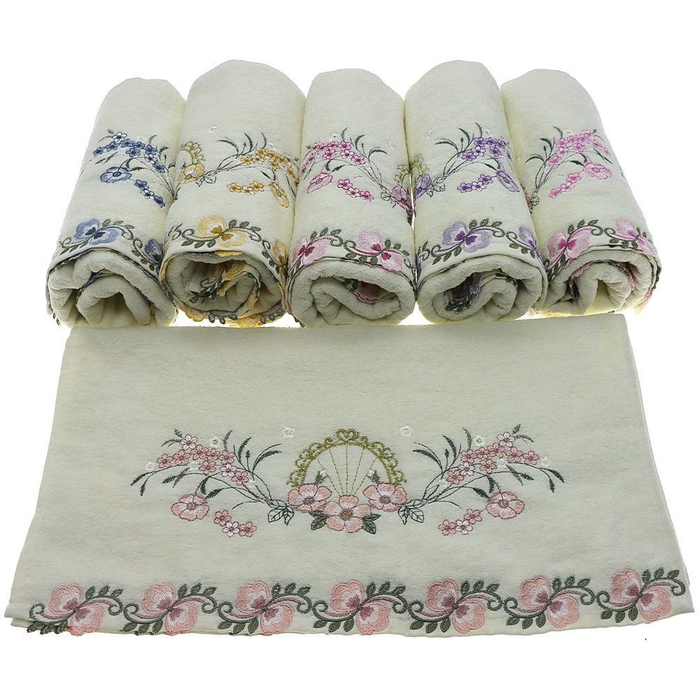 Murat Nakışlı Dalgalı Kadife El - Yüz Havlusu 50x90 cm