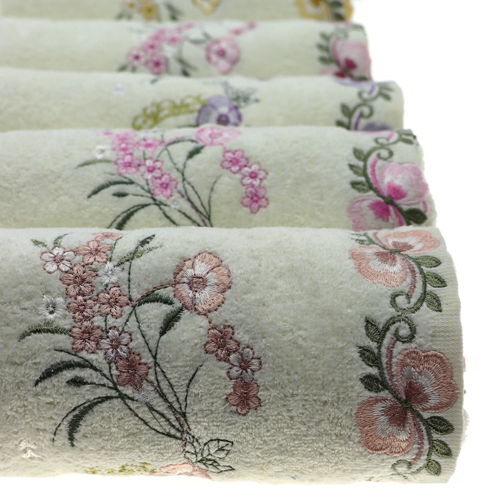 Murat Nakışlı Dalgalı Kadife El - Yüz Havlusu 50x90 cm