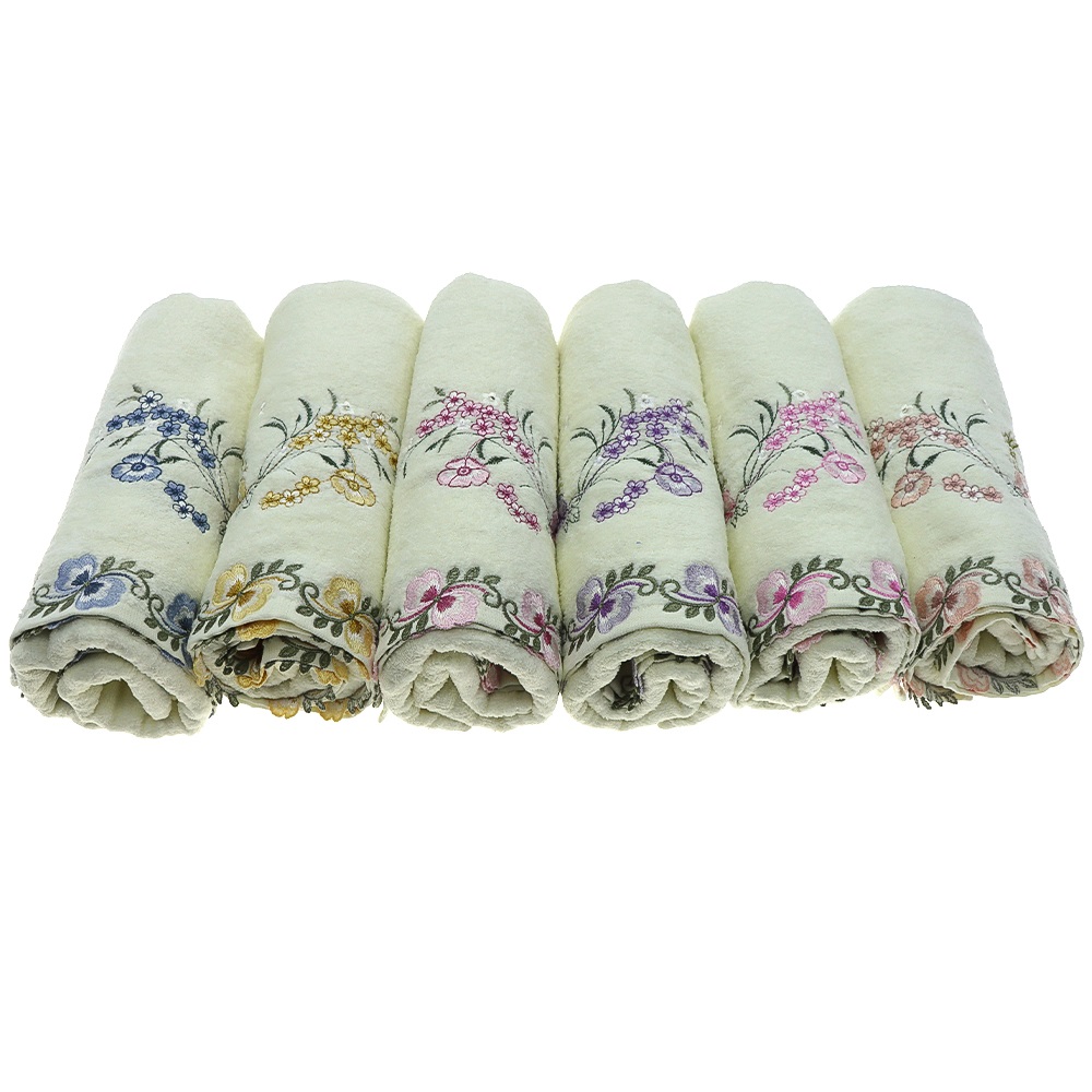 Murat Nakışlı Dalgalı Kadife El - Yüz Havlusu 50x90 cm