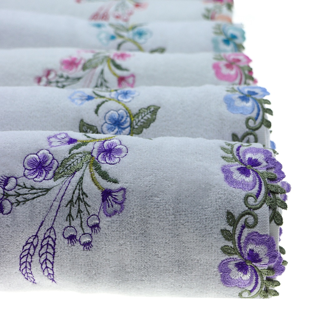 Murat Nakışlı Dalgalı Kadife El - Yüz Havlusu 50x90 cm