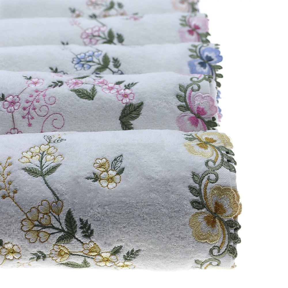 Murat Nakışlı Dalgalı Kadife El - Yüz Havlusu 50x90 cm