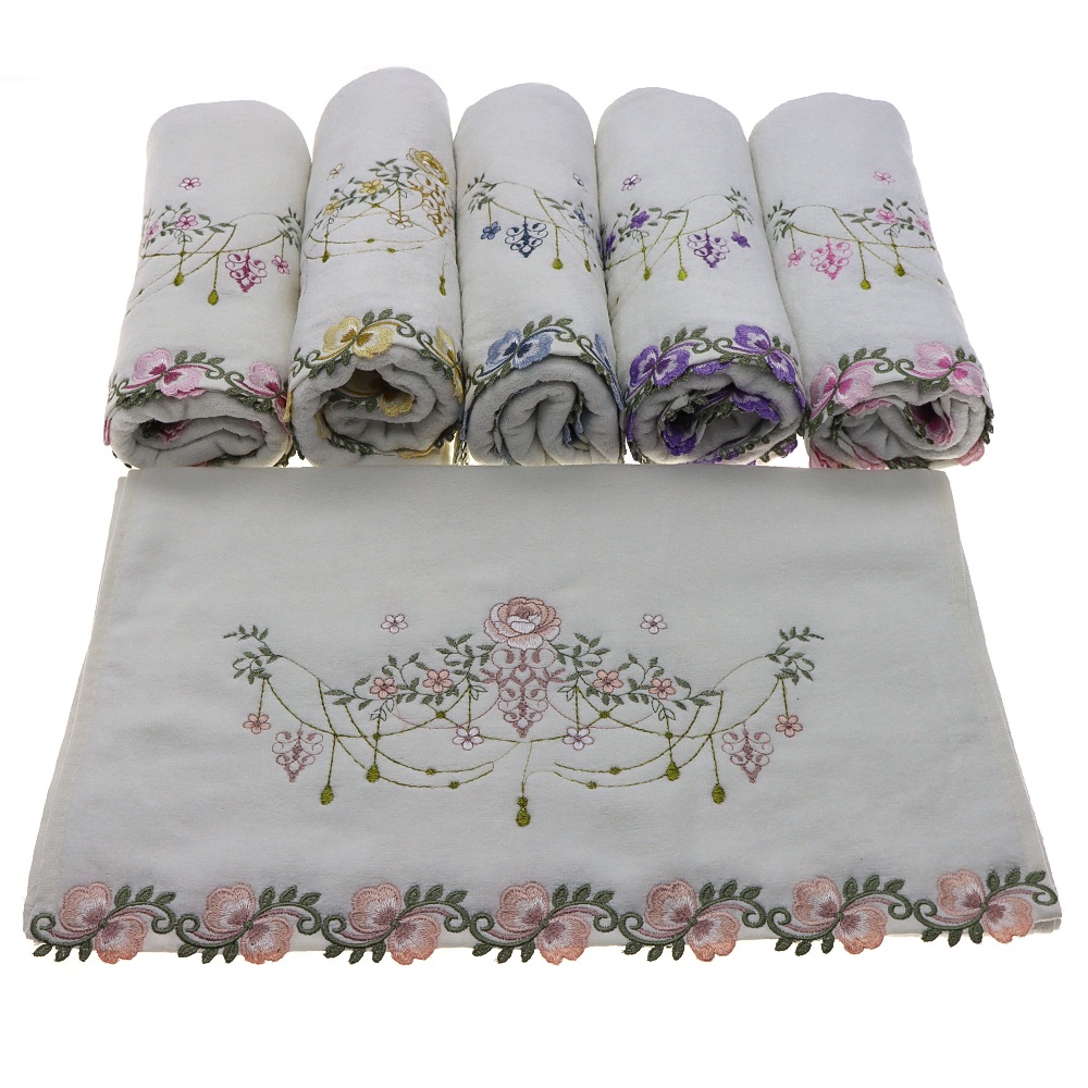 Murat Nakışlı Dalgalı Kadife El - Yüz Havlusu 50x90 cm