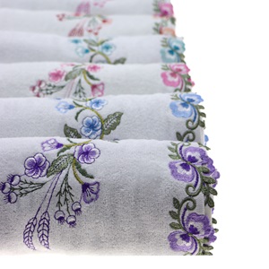 Murat Nakışlı Dalgalı Kadife El - Yüz Havlusu 50x90 cm