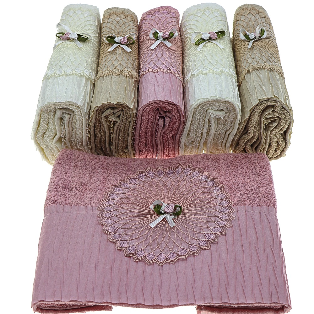 İfh Bukle Pliseli Karma El Yüz Havlusu 50x90 cm