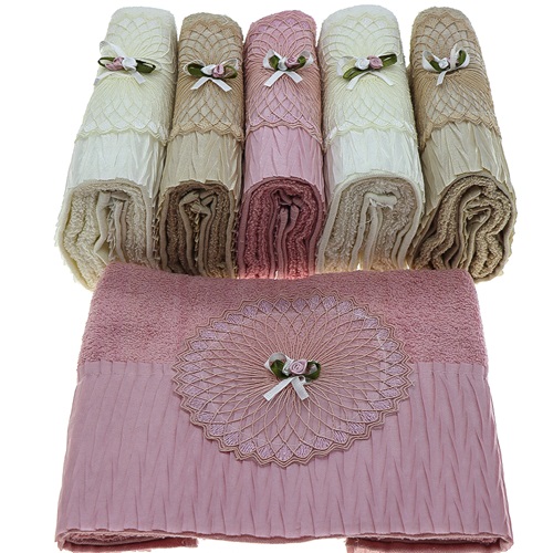 İfh Bukle Pliseli Karma El Yüz Havlusu 50x90 cm