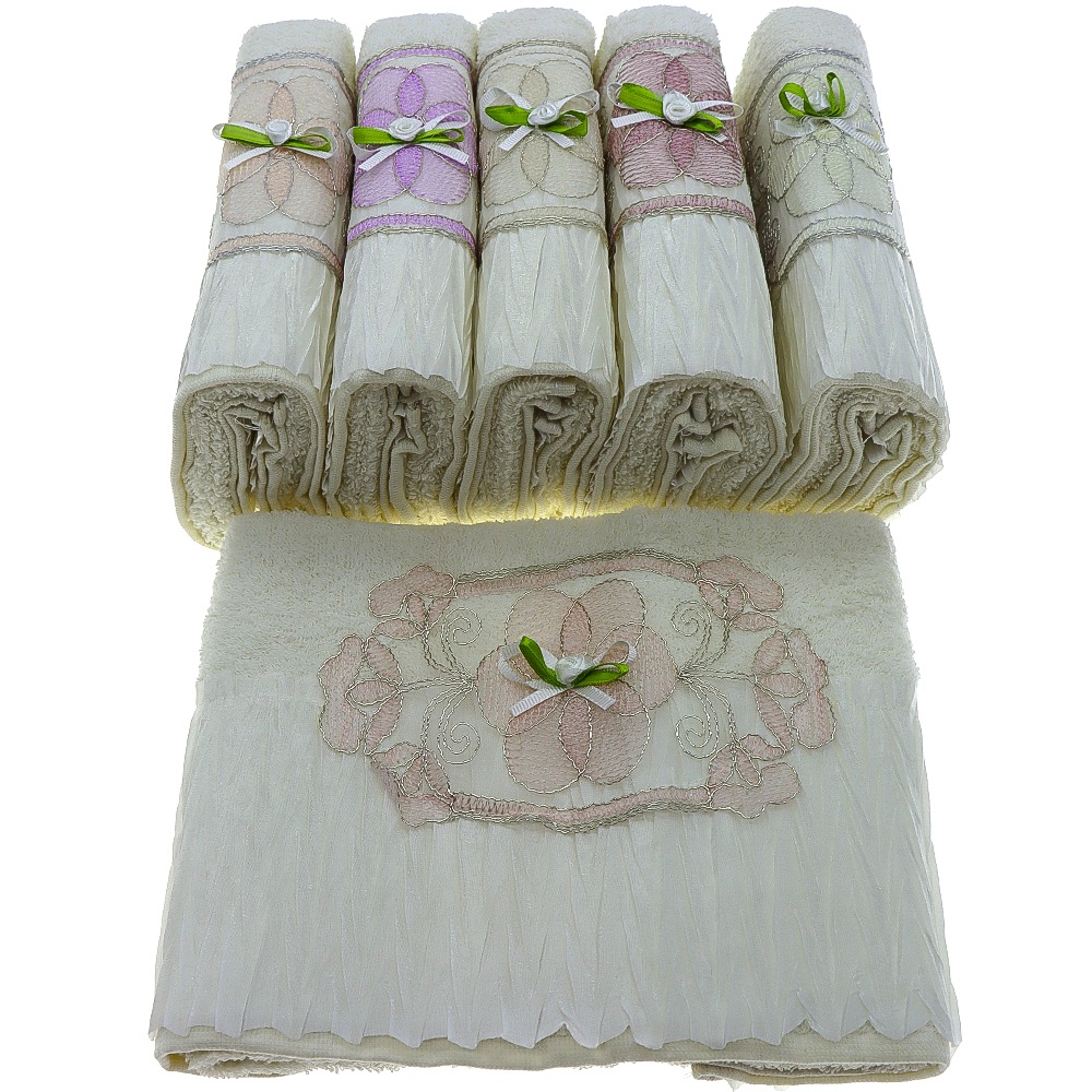 İfh Bukle Pliseli Karma El Yüz Havlusu 50x90 cm