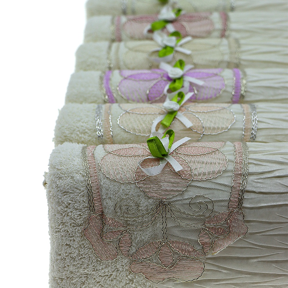 İfh Bukle Pliseli Karma El Yüz Havlusu 50x90 cm