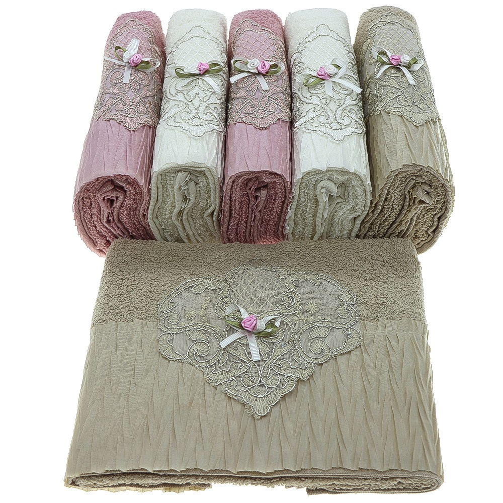 İfh Bukle Pliseli Karma El Yüz Havlusu 50x90 cm