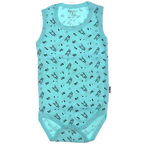 7078 Bebe Tavşanlı Desenli Penye Askılı Çıtçıtlı Badi 0-1 - 3-6-9 Ay