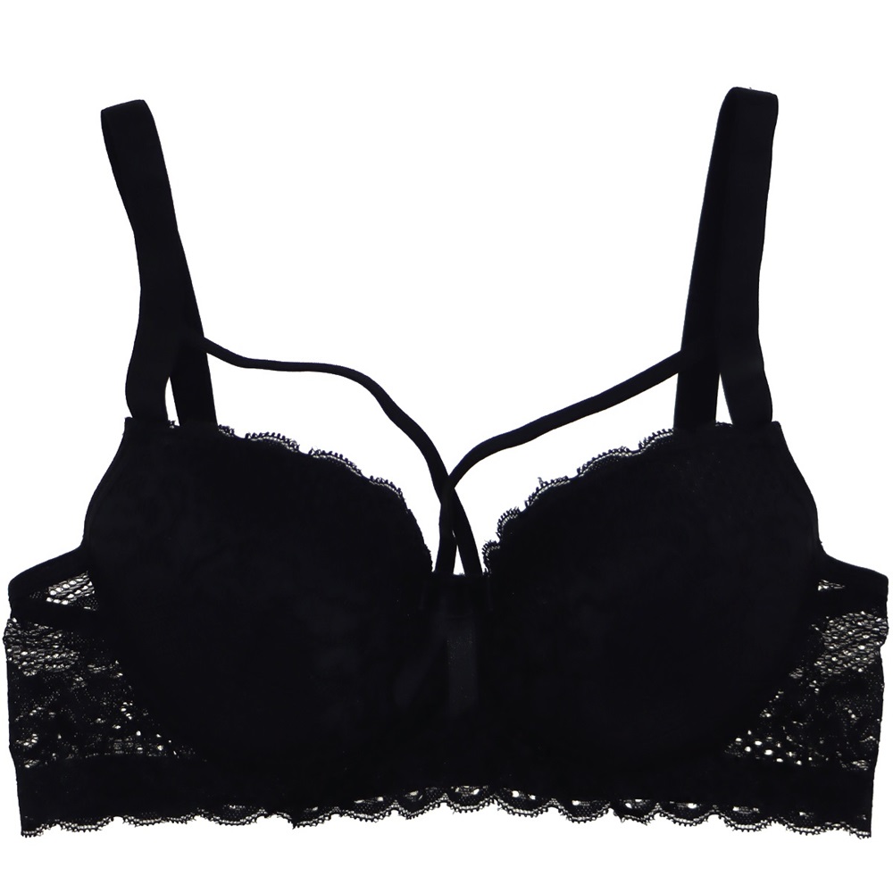 Aysemin 5006 Dantelli Çapraz İpli Desteksiz Sütyen 85-105 - Siyah