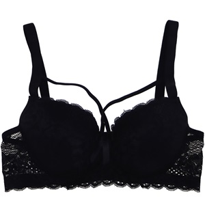 Aysemin 5006 Dantelli Çapraz İpli Desteksiz Sütyen 85-105 - Siyah