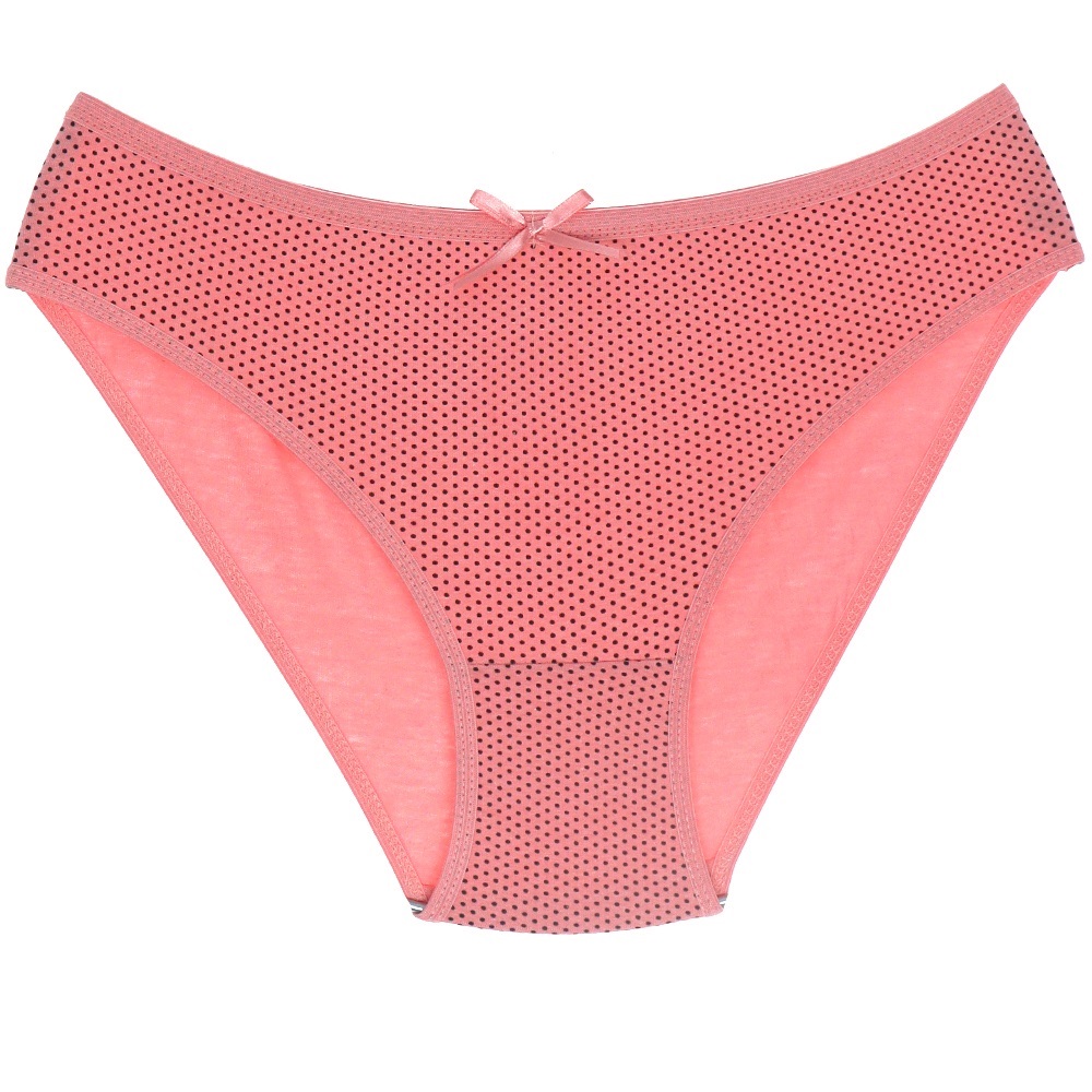 21402 Bayan Likralı Empirme Desenli Bikini Beden -XL - Somon Desenli