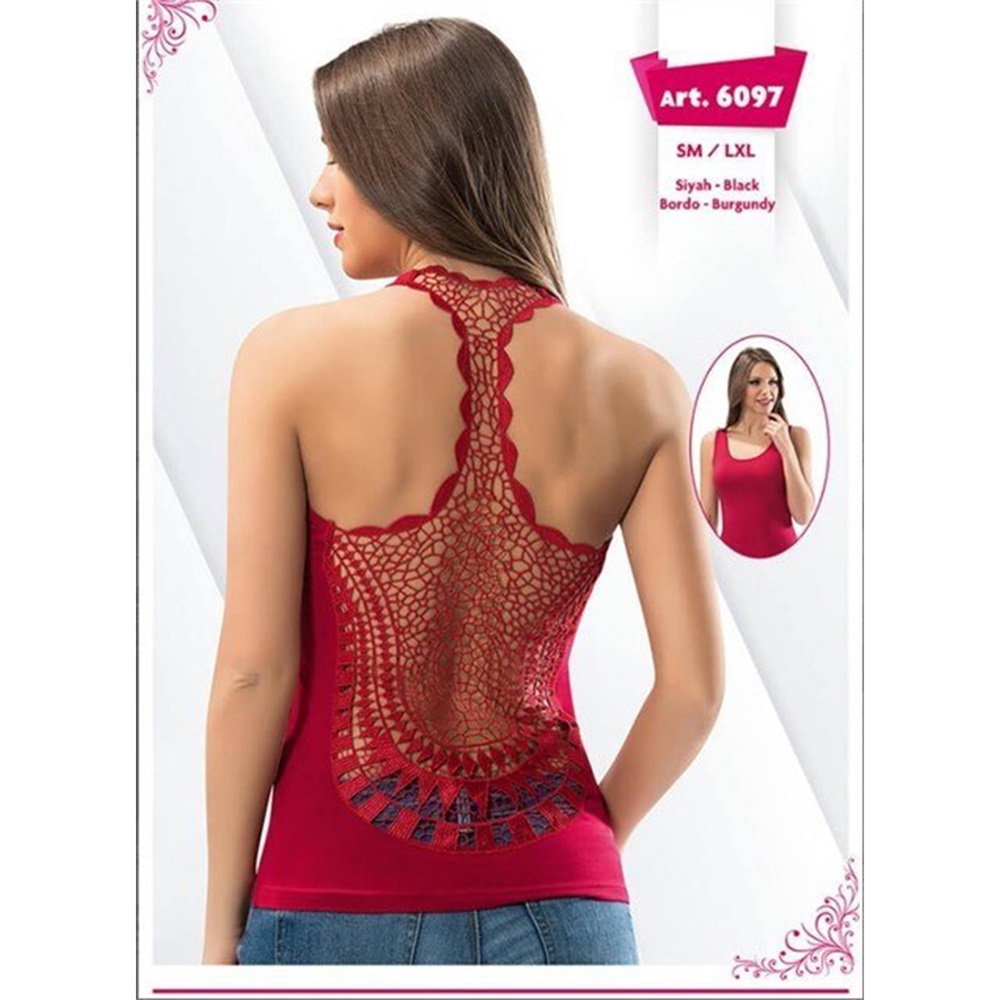 Kota 6097 Modelli Bayan Likralı Atlet - Siyah - S-M