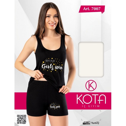 Kota 7007 Bayan Desenli Şortlu Takım